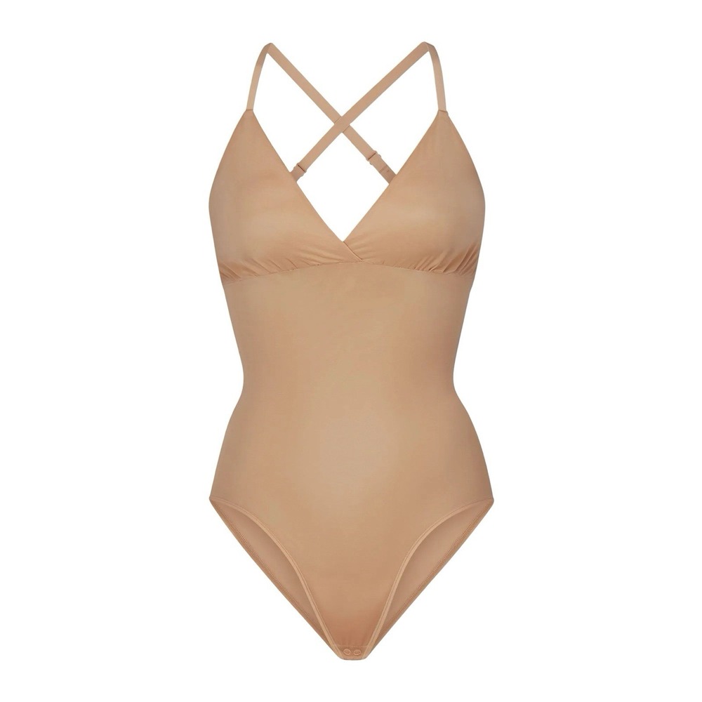 Skims Simply Bare Brief Bodysuit with Snaps- NEW - Clay -4XL